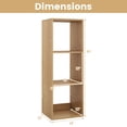 thumbnail image 3 of Gymax 2PCS 3-Cube Bookshelf Vertical Bookcase w/Back Guardrail & Anti-tipping Kits Natural, 3 of 9
