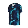 thumbnail image 6 of Fotbe Blue Marble And Gold Baseball Jersey Shirt for Men and Women, Casual Short Sleeves Button Down T-Shirt-3X-Large, 6 of 9