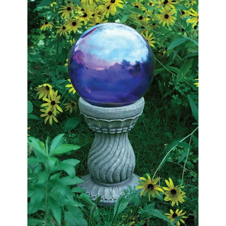 Echo Valley 9178 Serpentine Resin Pedestal Column for Gazing Globe or Sundial, Gray