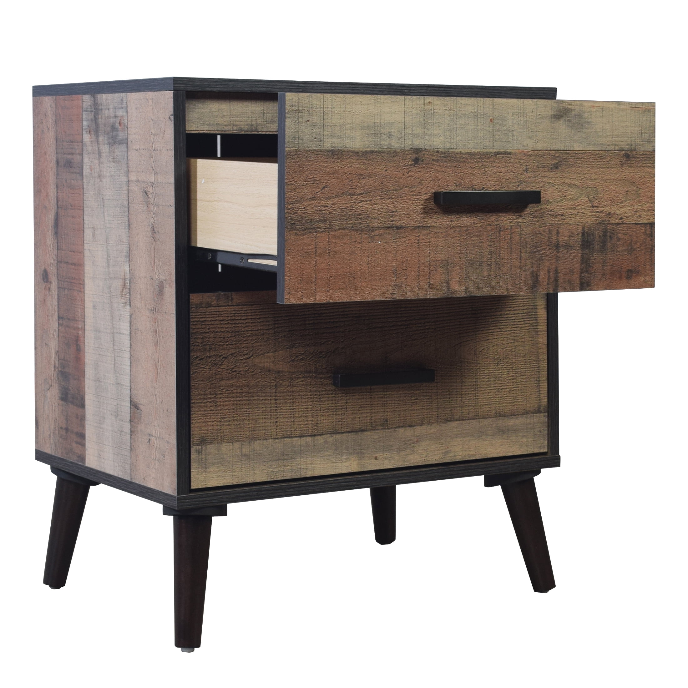 Castle Place Classic 2 Drawer Nightstand, Natural Oak