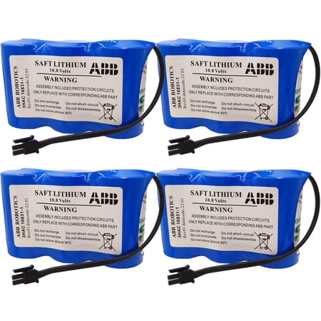 (4 Pack) 3HAC16831-1 10.8V ABB Battery 17000mAh (3HAC16831-1 LS33600) for ABB Robot Controller Battery