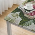 thumbnail image 5 of HAOXIT Rectangle Tablecloth Flower Table Cloth Table Cover Waterproof for Dinner Kitchen Picnic, Pink 40*40, 5 of 8