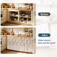 thumbnail image 4 of Weeping Flowers Sink Skirt 11"W x 13"L,Dustproof Under Sink Curtain Skirt for Bathroom Kitchen,Orange Grey Spring Floral Botanical Rustic Burlap Adhesive Short Curtain Vanity Cover for Laundry Closet, 4 of 8