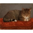 thumbnail image 3 of Maria Wiik 18x15 Black Modern Framed Museum Art Print Titled - Lying Cat, Mosse (1872 - 1873), 3 of 5