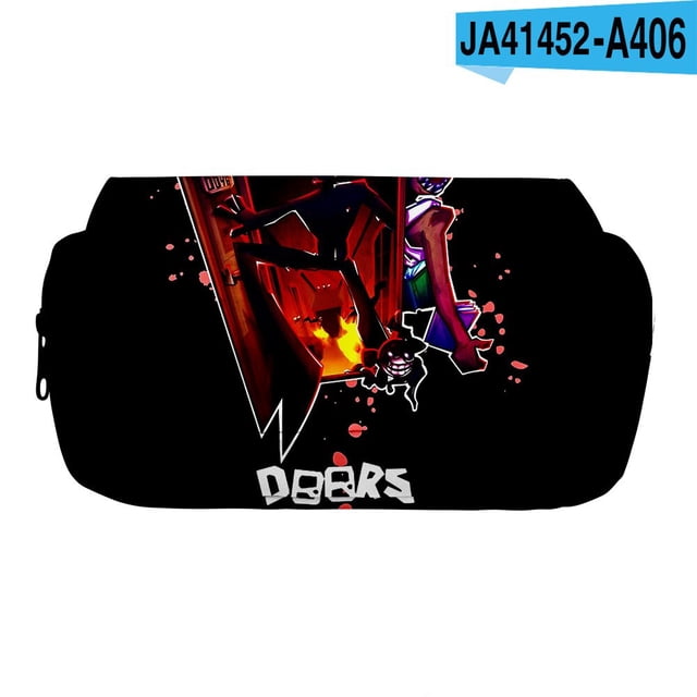 Doors Roblox-Bolsa de lápices de doble capa, caja de papelería para estudiantes de escuela primaria y secundaria, caja de lápices, regalo de cumpleaños para niños