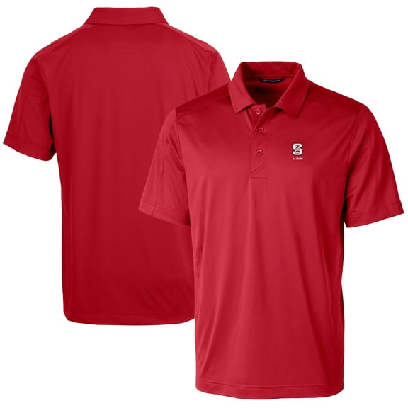 Men's Cutter & Buck  Red NC State Wolfpack Alumni Logo Prospect Textured Stretch Polo