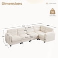 thumbnail image 6 of Bonzy Home Convertible Sectional Sofa, L‑Shaped Couch, Ultra‑Comfort Seating – Configurable for Living Room & Family Room, Oat, 6 of 8