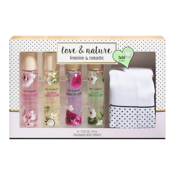 (20 Value) Love & Nature Feminine & Romantic Body Spray Gift Set