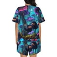 thumbnail image 6 of Fotbe Cute Fuzzy Fantasy Creatures Print Pajama Set for Women 2 Piece Loungewear Short Sleeve Tops and Shorts Set Soft Sleepwear-XX-Large, 6 of 7