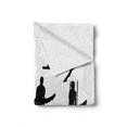 thumbnail image 2 of Gymnastics Soft Flannel Fleece Throw Blanket, Composition of Mens Pommel Horse Athlete Silhouettes with Various Poses, Cozy Plush for Indoor and Outdoor Use, 60" x 80", Black and White, by Ambesonne, 2 of 6