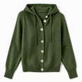 thumbnail image 4 of Sahpxhe Cardigan Sweaters for Women Hooded Long Sleeve Loose Fit Button down Sweater Coat Fall Casual Warm Knit Outerwear Army Green XL, 4 of 6