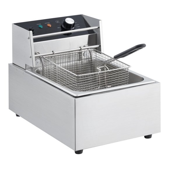TROPOW 24L Electric Deep Fryer, Dual 12L Tanks Commercial Stainless Steel Deep Fryer with Temperature Control, Baskets & Lids, 1800W Countertop Fryer