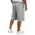 thumbnail image 5 of Delconic Men Gingham Plaid Quick Dry Casual Knee Length Shorts Elastic Drawstring Waist Side Pocket Loose Fit Short Pants For Summer Beach Daily Walking Outdoor Vacation Wear Black L, 5 of 5