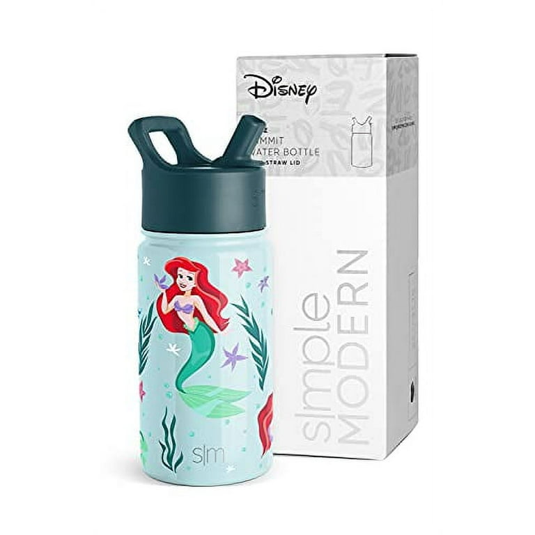  Simple Modern Disney Princess Kids Water Bottle with Straw Lid, Reusable Insulated Stainless Steel Cup for Girls, School, Summit  Collection
