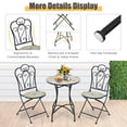 thumbnail image 3 of Patiojoy 3PCS Patio Mosaic Design Folding Chairs Side Table Set Bistro Set Classic Furniture Chair Set for Garden, 3 of 8