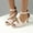 Beige, variant on Aueoeo Fish Mouth Sandals For Women Faux Leather Hollow Out Mid Heels Sandals Fashion Comfortable Open Toe Back Zipper Dress Sandals for Business Paty