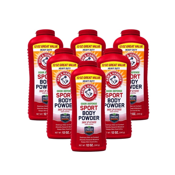 Arm & Hammer Sport Body Powder, 12 Oz, 6 Pack