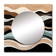 thumbnail image 2 of Designart "Line Art Elegance in Teal and Black I" Abstract Shapes Square Mirror For Wall Decor - Large Teal Square Printed Wall Mirror Art - Wall Mounted Square Large Mirror, 2 of 5