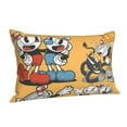 thumbnail image 2 of Cuphead Mugman Brothers Pillowcase Cushion Pillow Covers With Hidden Zipper Pillow Case Decor For Bed Dorm Sofa Couch Car 20"x30", 2 of 8