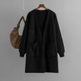 thumbnail image 2 of Lovskoo Cardigan Sweaters for Women Open Front Long Sleeve Solid Color Loose Jacket Oversized Winter Outerwear Tops Black, 2 of 4