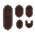thumbnail image 3 of Home Weavers Allure Collection 100% Cotton Non-Slip Bathroom Rug Set Machine Washable Bathroom Rug, U Shaped Contour, Bathroom Rug, Bath Rug, Runner, Brown Color 5 Piece Bath Rug set, 3 of 9