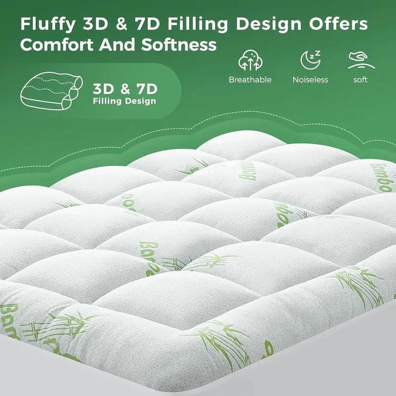 EDX Twin Size-Dual Layer 4 Inch Memory Foam Mattress Topper - 2 Inch Gel Memory Foam & 2 Inch Mattress Protector, Soft Skin-Friendly Down-Alternative Breathable
