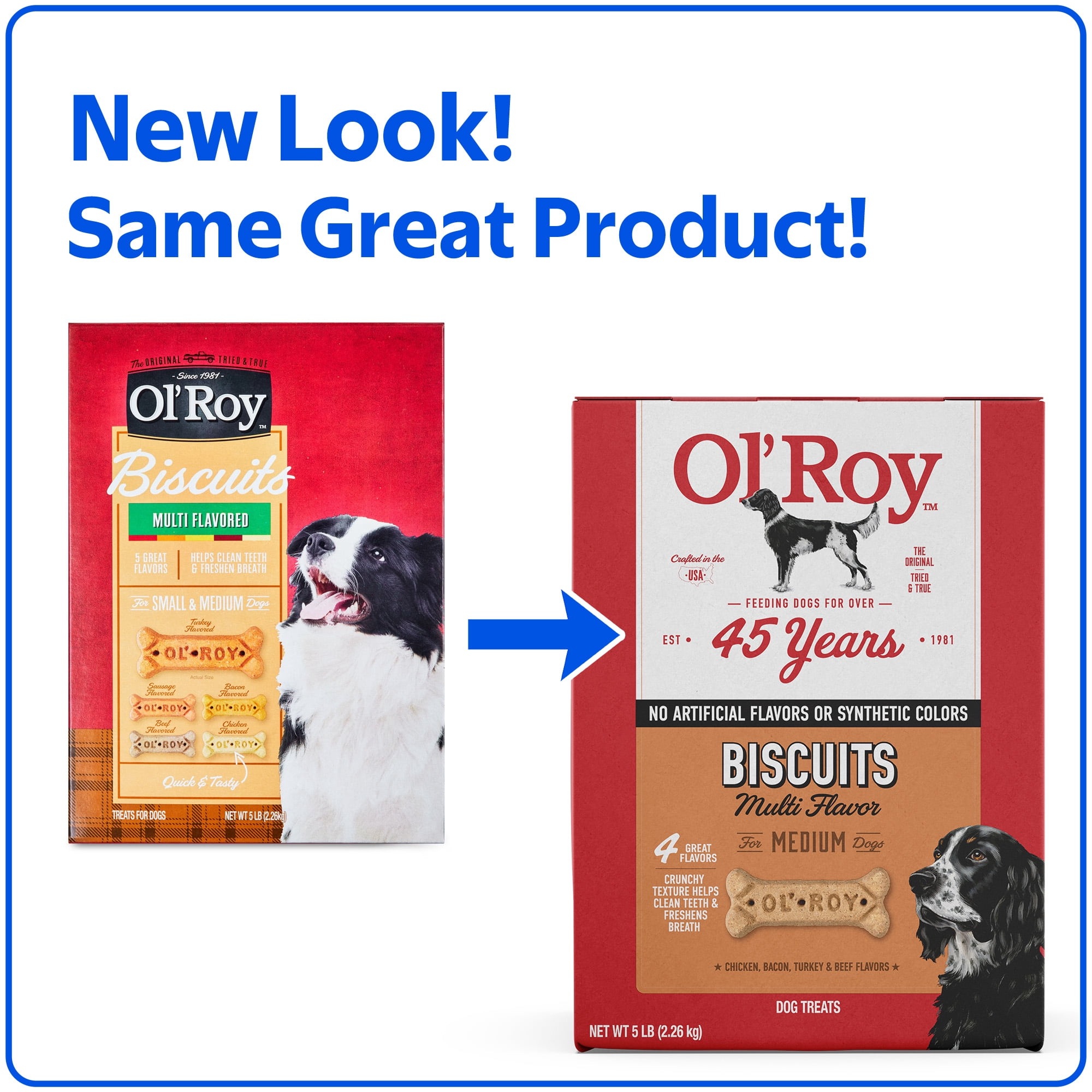 (8 pack) Ol' Roy Multi Flavored Biscuits for Medium Dogs, 5 lb Box