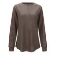thumbnail image 4 of Hauaitttt Women's Long Sleeve V Neck T Shirt Strip Brushed Fashion Style Top Thermal Underwear for Women Top 3xl Thermal Shirts for Men Women Thermal Tops for Jogging Thermal Underwear for plus Size, 4 of 5