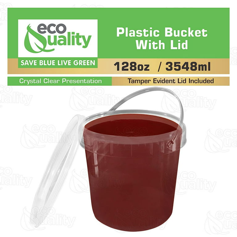 2 liter plastic pail with handle and Lid Food Grade Polypropylene bucket  Leakproof packaging container Reusable