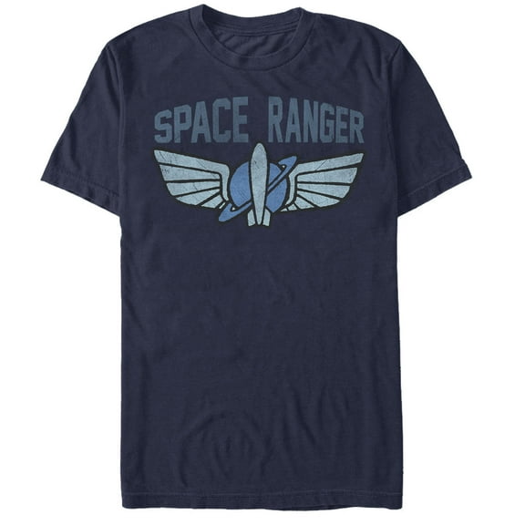 Men's Toy Story Buzz Lightyear Star CommBlack and White Logo  Graphic Tee Navy Blue 2X Large