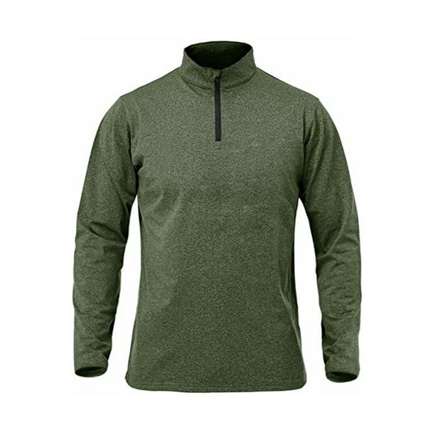 Qarigey Jersey de media cremallera para hombre, camiseta cálida de manga larga transpirable de Color sólido para niños, ropa interior térmica Camisetas Verde XXL Qarigey AP013080-15