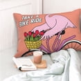 thumbnail image 4 of KLL Flamingo Riding a Bicycle Pillow Covers Envelope Closure,Super Soft and Cozy Fuzzy Fleece Pillow Case Cover (No pillow core） 16"x24", 4 of 5