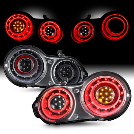 AKKON - Fit 2009-2017 GTR GT-R R35 Sport Coupe 2Door LED Black Tail Lights Driver Passenger w/Brake Parking Reverse Pair