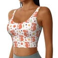 thumbnail image 2 of Vsdgher Squirrel And Maple Leaf Print Women Sleeveless Athletic Tank Top Built-in Bra Camisole Sports Vest for Yoga Running Fitness Exercise with Removable Pads, 2 of 8
