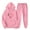 Pink, variant on USSUMA Sweat Outfits for Women 2 Pieces Women Hoodie Long Sleeved Pullover Sweatpant Outfits Pocket Drawstring Print Tracksuit Stretchy Waist Casual Jogger Sets Loose Hiking Fall Suit