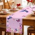 thumbnail image 5 of Pink Flower Table Runner 90 Inches, Spring Floral Butterfly Elegant Pastoral Birds Bed Runner Dresser Scarves Tabletop for Indoor Outdoor Parties/Ceremony/Banquet, 13" x 90", 5 of 8