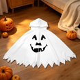 thumbnail image 2 of Arlun Boys Girls Halloween Hooded Capes Cute Ghost Face Printed Capes Kids Dress up Cosplay Party Pumpkin Capelet 2026 Spooky Season Stage Performances Clothes G-White S, 2 of 8