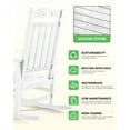 thumbnail image 3 of SUUNYN Set of 4 Outdoor Rocking Chairs, Oversized HDPE Porch Rockers for Patio Deck, All-Weather, 380lbs Load, White, 3 of 8
