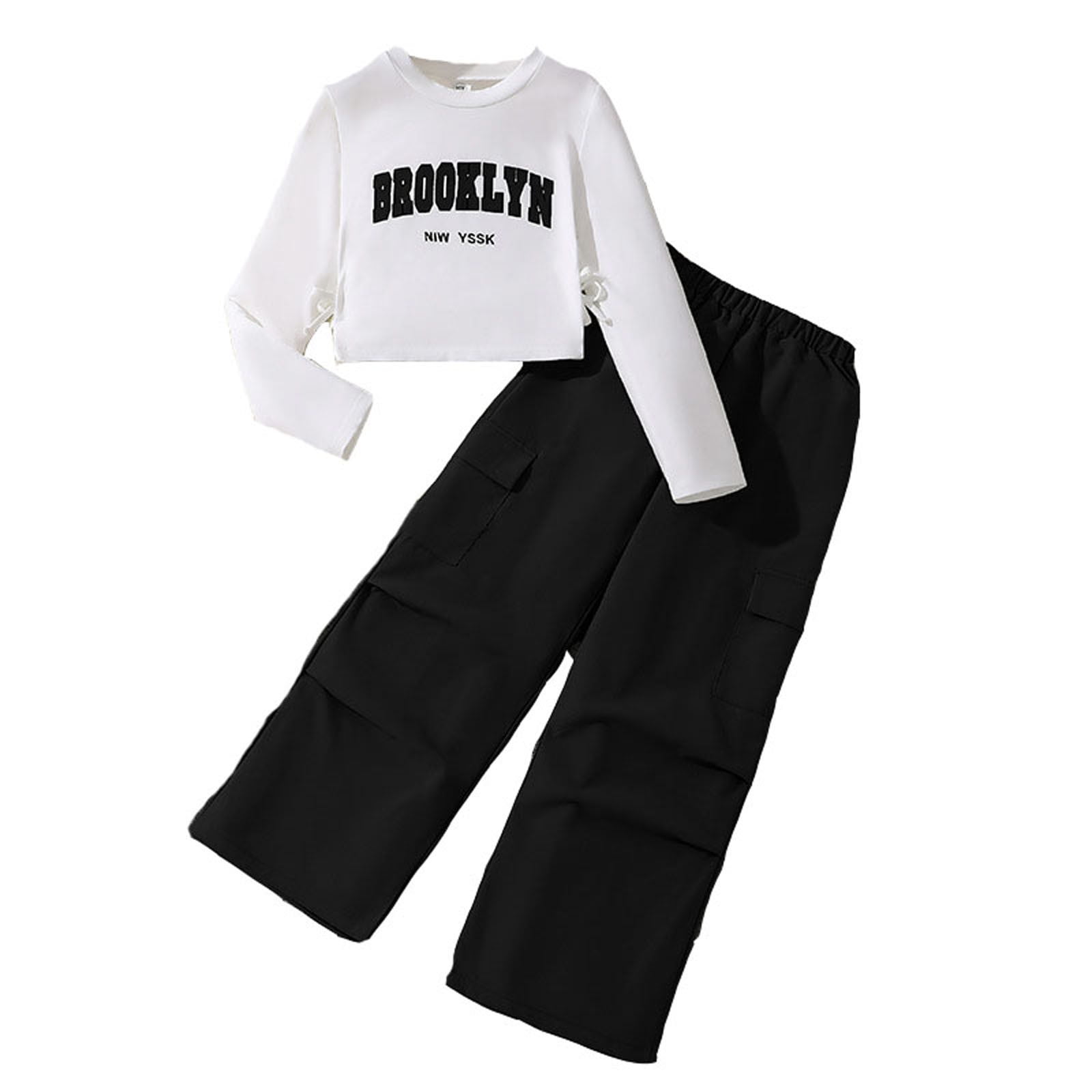 Girls Piece Outfits Long Sleeve Sweatshirt Shirts And Cargo