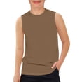 thumbnail image 3 of Nestiefly Boys Athletic Tank Tops Quick Dry Sleeveless Shirts Basketball Undershirts Kids Workout T-Shirts Brown 120, 3 of 5