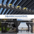 thumbnail image 4 of 12'×20' Outdoor Louvered Pergola, Aluminum Outdoor Louvered Pergola Patio with Adjustable Roof for Outdoor Deck, Backyard, Garden (10x20FT with Curtain), 4 of 6