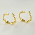 thumbnail image 3 of 2x Pendientes Irregular Hermoso Simple Único Joyería Mujer Oro S Fernando Aretes, 3 of 8