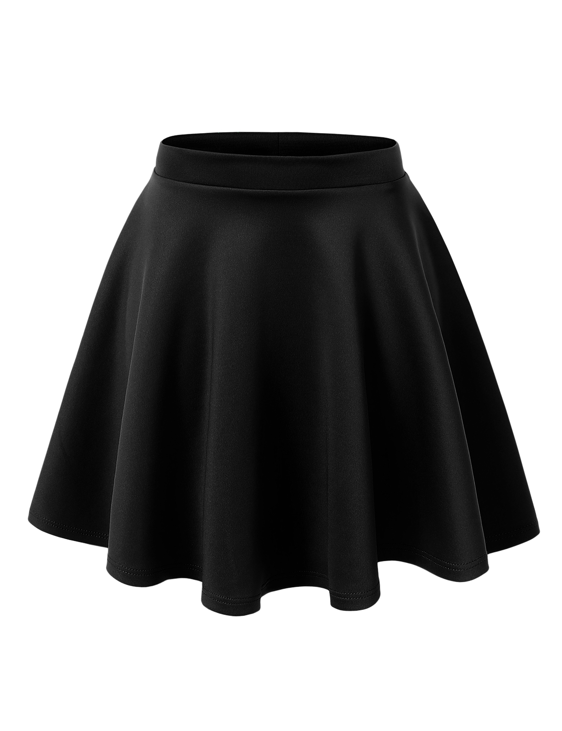 A.S Made in USA Womens Basic Versatile Stretchy Flared Skater Skirt