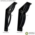 thumbnail image 2 of Ekena Millwork 2"W x 7 1/2"D x 10"H Versailles Wrought Iron Bracket, (Triple center brace) (6-Pack), 2 of 4