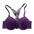 thumbnail image 1 of Wuffmeow Women's Solid Bras Push Up Bra Deep V Sexy Brassiere Underwear Seamless Bras, 1 of 2