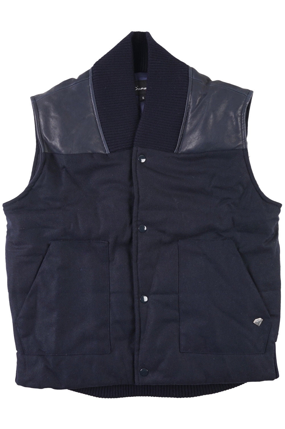Diamond Supply Co Mens Mined Woolen Puffer Vest (Navy, 4XL) - Walmart.com