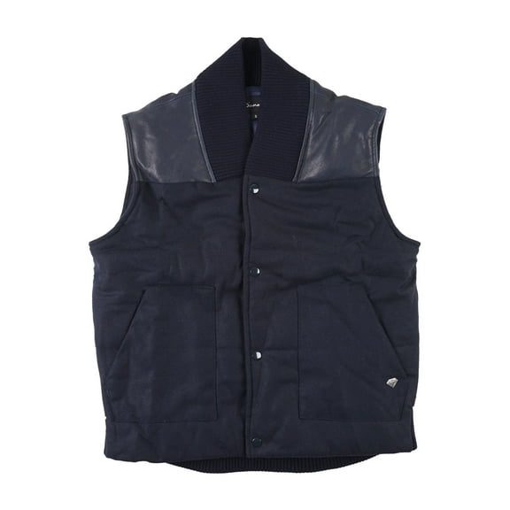 Diamond Supply Co Mens Mined Woolen Puffer Vest (Navy, 4XL)