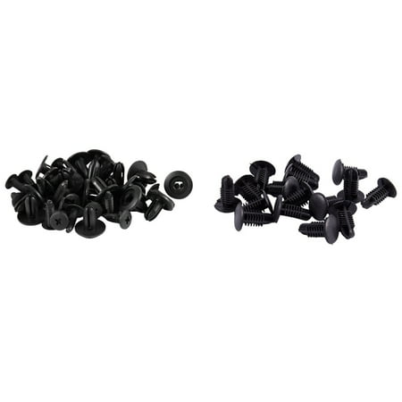 

36 Pcs Car Bumper Black Plastic Rivets Fasteners 20 Pcs A & 16Pcs B