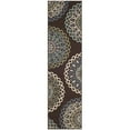 thumbnail image 2 of SAFAVIEH Veranda Axum Geometric Indoor/Outdoor Area Rug, Chocolate/Blue, 6'7" x 6'7" Round, 2 of 9