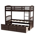 thumbnail image 6 of Twin over Twin Wood Bunk Bed With Trundle & 3 Drawers, Espresso 20093, 6 of 9